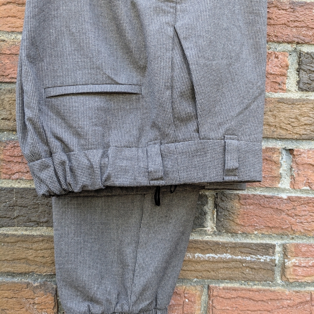 The Group By Babaton Brown Checkered Joggers In Wool Mix